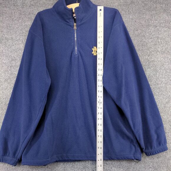 Red Oak Men's 1/4 Zip Fleece Jacket Blue Medium Notre Dame Embroidered - Picture 11 of 13